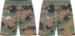 USMC Woodland MARPAT Fight Shorts